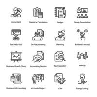 Pack of Business Management Line Icons vector