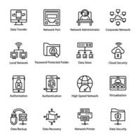 Data Sharing Line Vector Icons