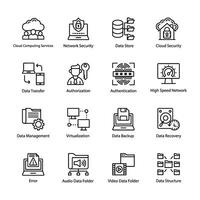 Data Hosting Line Vector Icons