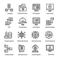 Pack of Web Hosting Icon Vectors
