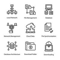 Pack of Data Storage Icon Vectors