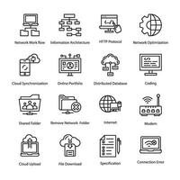 Pack of Data Hosting Icon Vectors