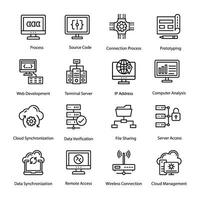 Pack of Programming and Hosting Icon Vectors