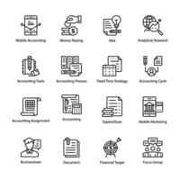 Pack of Accounts and Finance Line Icons vector