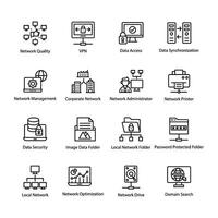 sistema y redes línea vector íconos