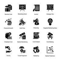 Pack of Accounting and Budget Glyph Icons vector