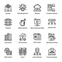 Computer Data and Networks Line Vector Icons