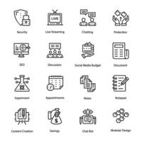 Pack of Social Media Strategy Icons vector