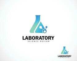 laboratory logo creative molecule science lab design modern vector