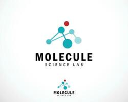 Molecule logo creative science lab biology mountain technology network connect icon design vector