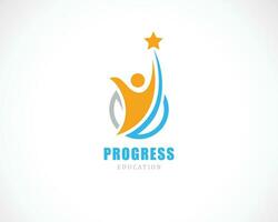 progress logo creative people education vector