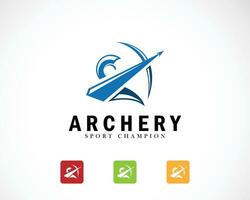 arquero logo creativo deporte diseño concepto resumen campeón atlético icono web vector