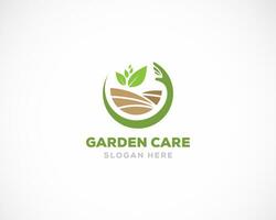 jardín cuidado logo creativo ilustración diseño vector