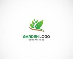 garden logo creative nature farm green vector