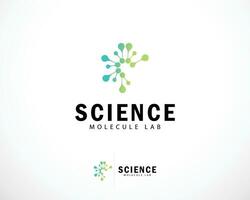 Molecule logo creative science lab biology  technology network connect icon design circle digital vector