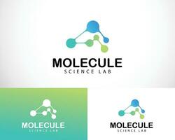 Molecule logo creative science lab biology mountain technology network connect icon design vector