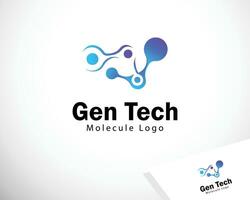 gen tecnología logo creativo molécula Ciencias color degradado vector