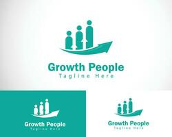 crecimiento personas logo creativo flecha éxito Finanzas icono diseño concepto vector