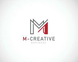 letter m logo creative sign symbol line emblem brand vector