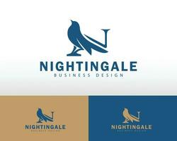 nightingale logo creative letter N design concept business vector