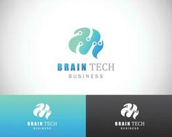 brain tech logo creative concept business design vector