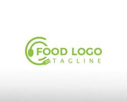 food logo green food logo line creative food logo restaurant logo vector