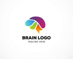brain logo color brain creative design vector