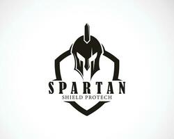 espartano proteger logo creativo gimnasio aptitud deporte diseño concepto casco vector