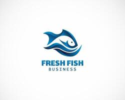 fresh fish logo creative color gradient sign symbol emblem restaurant vector