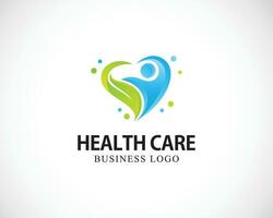 health care logo creative heart people concept vector