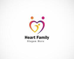 heart family logo creative design template vector