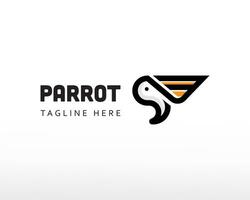 parrot logo animal logo creative line parrot logo bird logo vector