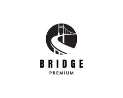 puente edificio logo modelo negro vector