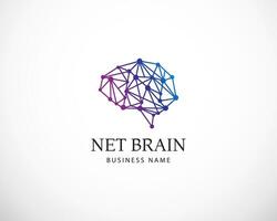 net brain logo technology logo creative idea brain design template vector