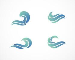 template wave logo set symbol creative vector