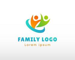 family care logo fun family creative logo vector