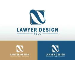 law firm logo creative sign N logo design legal business vector