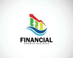 Financial logo creative growth diagram business invest design concept arrow up vector