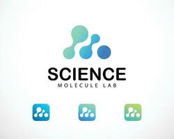 molecule logo creative science lab design concept mountain tech connect network biology icon design vector
