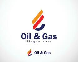 oil and gas logo creative symbol vector business industry gas nature leave fire flame icon design concept