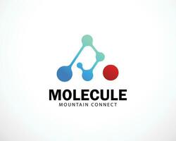 molecule logo creative science lab design concept mountain tech connect network biology vector