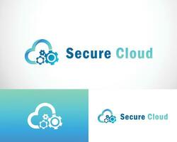 secure cloud logo creative design network technology sign symbol option data vector