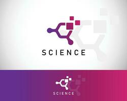 science tech logo creative molecule sign symbol design concept icon vector