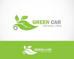 green car logo nature creative concept vector