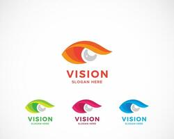 visión logo creativo diseño ojo color vector