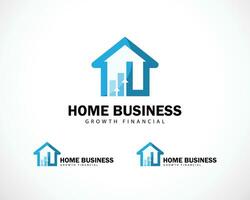 home business logo creative growth building design concept arrow up vector