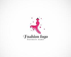 Moda logo creativo diseño modelo dibujo belleza vector