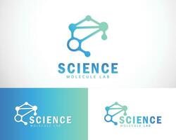 science logo creative design concept hexagon connect network technology vector