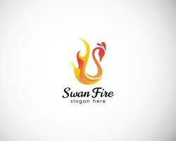 swan fire logo creative concept design vector