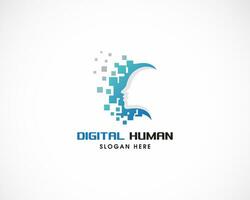 digital humano logo creativo ilustración vector